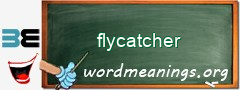 WordMeaning blackboard for flycatcher